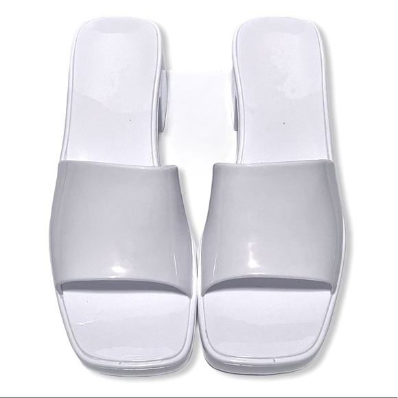 White Jelly Block Heels - Picture 5 of 13